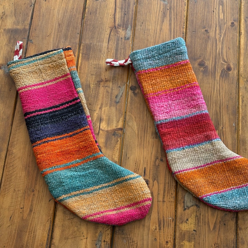 Colorful Striped Holiday Stockings